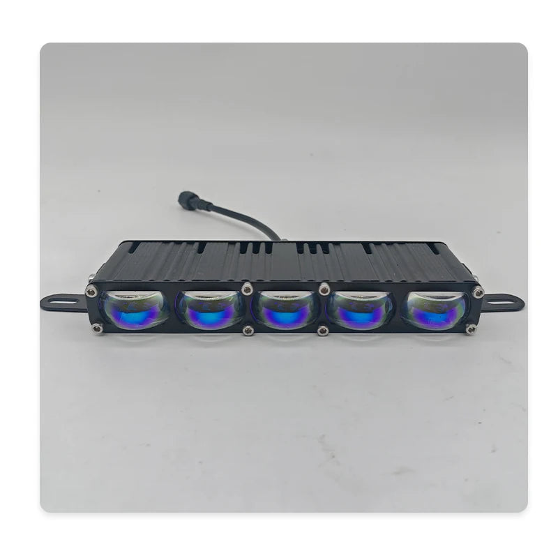 5 LED Car Grill Driving Lights Projector Fog Lamp for Truck Offroad UTV ATV Motorcycle Universal LED Bar Hi-Lo Beam White Yellow