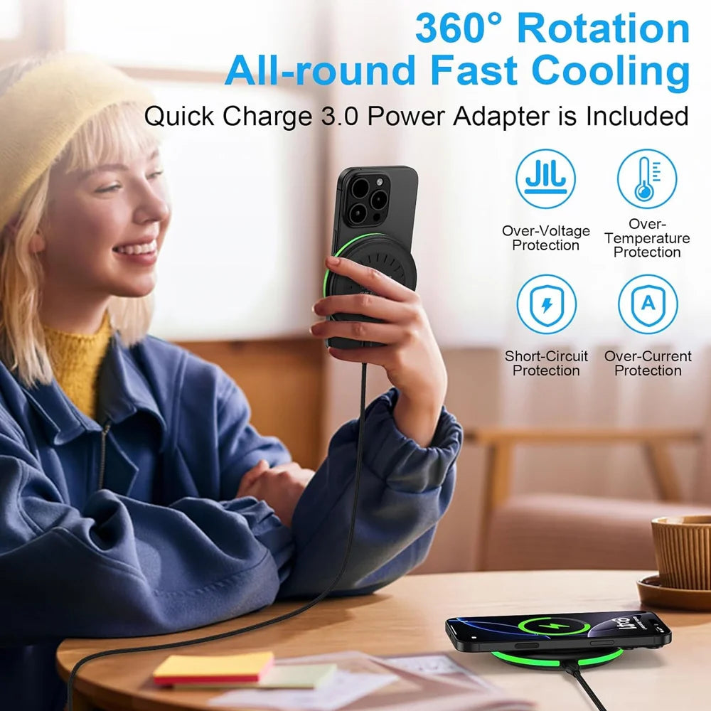 Wireless Charger LED Phone Charger Stand Suitable for iPhone17 16 15 14 13 12 Pro Max 8 - Fast Charging Base for Xiaomi