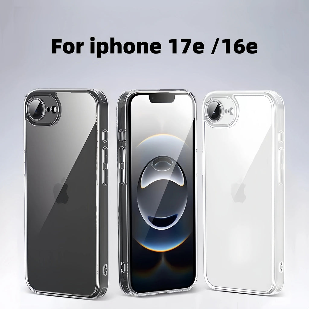 For iPhone 17e/16e Phone Case with Screen Protector , Anti Yellowing Shockproof Protective Transparent Cell Phone Cover (-Clear)