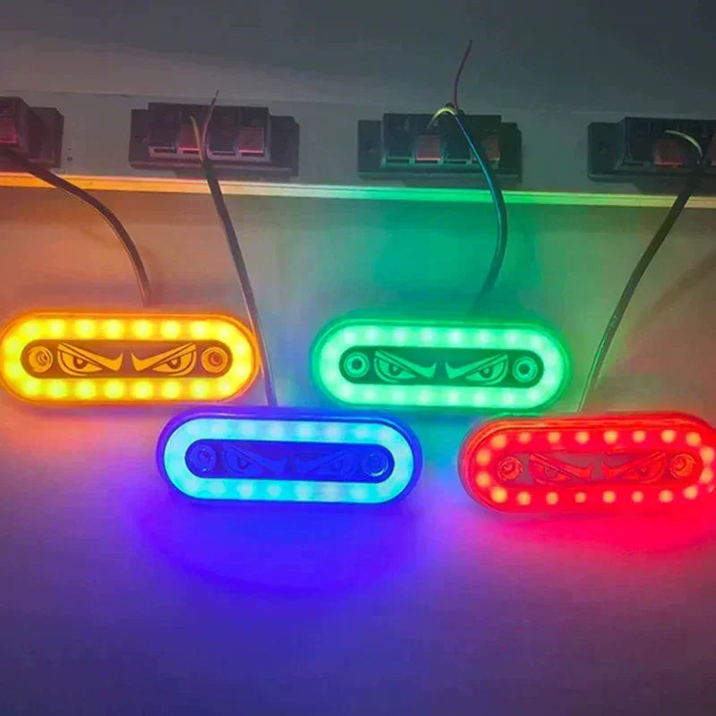 High Visibility 12V/24V LED Side Markers Flashing And Constant Light Modes For Trucks Trailers And Motorcycles