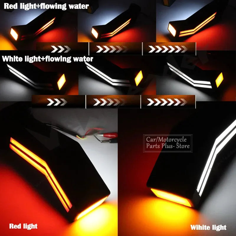 2Pcs 12V 24V Truck Side Marker Lights Running Water Tail Lights Waterproof Trailer LED Outline Marker Lighting Neon Stalk Lamp