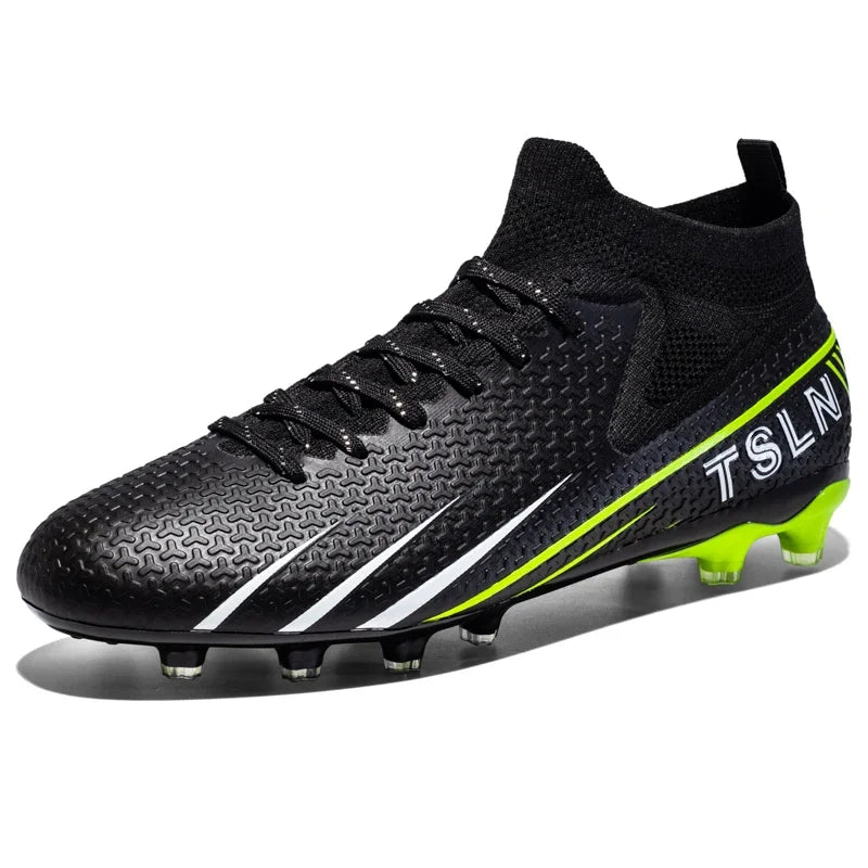Men's Soccer Shoes Cleats Professional High-Top Breathable Athletic Football Boots for Outdoor Indoor
